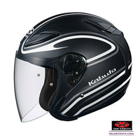 KABUTO AVAND2 STAID open face motorcycle helmet matt black white side
