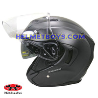 KABUTO EXCEED sunvisor motorcycle helmet matt black visor up view