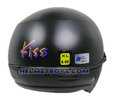 KISS Shorty Open Face Motorcycle Helmet matt black back full view