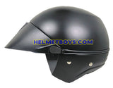 KISS Shorty Open Face Motorcycle Helmet matt black side