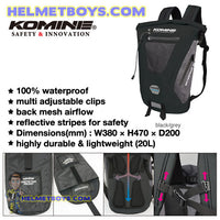 KOMINE motorcycle waterproof backpack