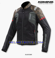 KOMINE JK116 Armour Protection Riding Jacket camo color front