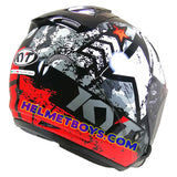 KYT Motorcycle Helmet HELLCAT BLACK RED FLUO backflip view