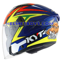 KYT NFJ Motorcycle Sunvisor Helmet DALLA PORTA backflipview 