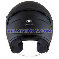KYT NFJ Motorcycle Helmet ANTHRACITE MATT BLACK back view