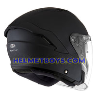 KYT NFJ Motorcycle Helmet ANTHRACITE MATT BLACK backflip view