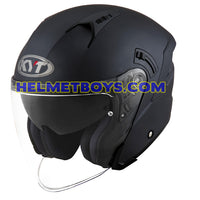 KYT NFJ Motorcycle Helmet ANTHRACITE MATT BLACK slant view