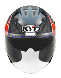 KYT NFJ Motorcycle Sunvisor Helmet ATTITUDE BULL RED front view