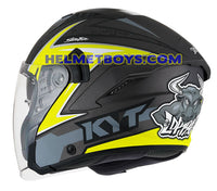 KYT NFJ Motorcycle Sunvisor Helmet ATTITUDE BULL YELLOW backflip view
