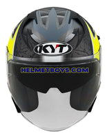 KYT NFJ Motorcycle Sunvisor Helmet ATTITUDE BULL YELLOW front view
