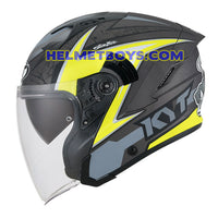 KYT NFJ Motorcycle Sunvisor Helmet ATTITUDE BULL YELLOW side view