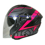 KYT NFJ Motorcycle Helmet MOTION FLUO FUXIA side view