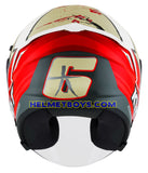 KYT NFJ Motorcycle Helmet XAVI FORES SAKURA back view