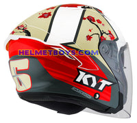 KYT NFJ Motorcycle Helmet XAVI FORES SAKURA back right view