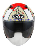KYT NFJ Motorcycle Helmet XAVI FORES SAKURA front view