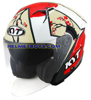 KYT NFJ Motorcycle Helmet XAVI FORES SAKURA slant view