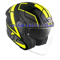KYT NFJ Motorcycle Helmet MOTION FLUO matt yellow slant view