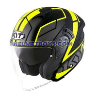 KYT NFJ Motorcycle Helmet MOTION FLUO matt yellow slant2 view