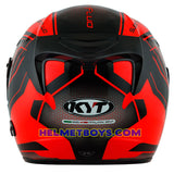 KYT VENOM Motorcycle Helmet SUPERFLUO RED back view