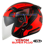 KYT VENOM Motorcycle Helmet SUPERFLUO RED side view