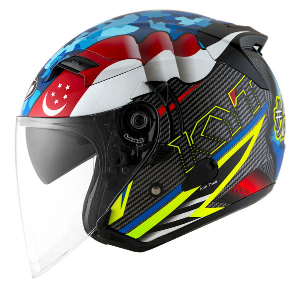 KYT VENOM motorcycle helmet SINGAPORE MALAYSIA flag left side