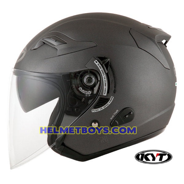 KYT VENOM Motorcycle Helmet SOLID COLORS ANTHARCITE MATT side view