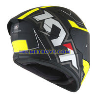 KYT Full Face Motorcycle Helmet TT COURSE electron yellow backflip view