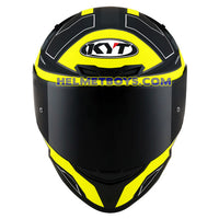 KYT Full Face Motorcycle Helmet TT COURSE electron yellow front view