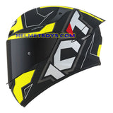 KYT Full Face Motorcycle Helmet TT COURSE electron yellow side view
