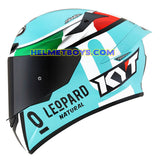 KYT FULL FACE TT COURSE Motorcycle Helmet LEOPARD ITALIA side view