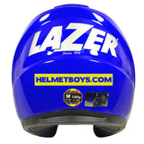 LAZER JH3 sunvisor motorcycle helmet glossy blue back view