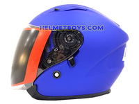 LAZER JH3 Motorcycle Sunvisor Helmet Matt blue side view