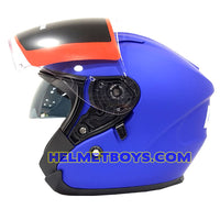 LAZER JH3 Motorcycle Sunvisor Helmet Matt blue side visor view