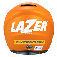 LAZER JH3 Motorcycle Sunvisor Helmet Matt orange side back view