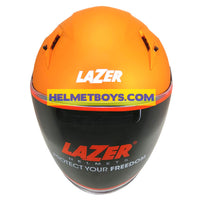 LAZER JH3 Motorcycle Sunvisor Helmet Matt orange front visor view