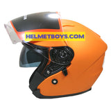LAZER JH3 Motorcycle Sunvisor Helmet Matt orange side visor view