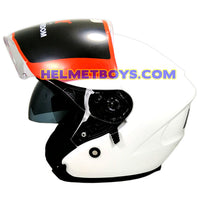 LAZER JH3 Motorcycle Sunvisor Helmet white side visor view