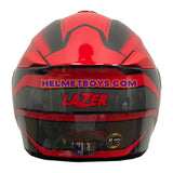 LAZER MH6 Modular Flip Up Helmet DNA RED BLACK back view