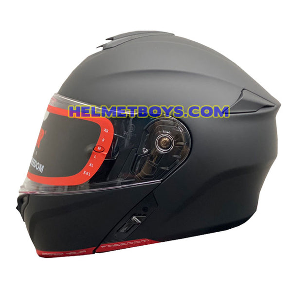 LAZER MH6 Flip Up Motorcycle Helmet matt black side view