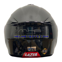LAZER MH6 Flip Up Motorcycle Helmet glossy black back view