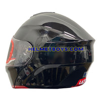 LAZER MH6 Flip Up Motorcycle Helmet glossy black backflip view