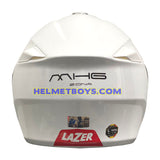 LAZER MH6 Flip Up Motorcycle Helmet white back view