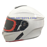 LAZER MH6 Flip Up Motorcycle Helmet white side view