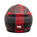 LAZER MH6 Flip Up Motorcycle Helmet RACELINE MATT RED back view