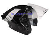 LAZER TANGO Motorcycle Helmet sunvisor up glossy black view