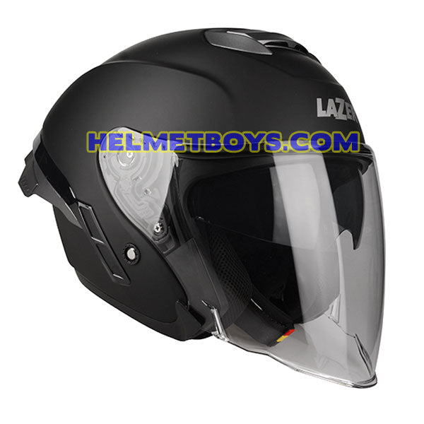 LAZER TANGO Motorcycle Helmet sunvisor matt black slant view
