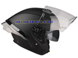 LAZER TANGO Motorcycle Helmet sunvisor up matt black view