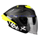 LAZER TANGO sunvisor motorcycle helmet graphics design ONI RED side view