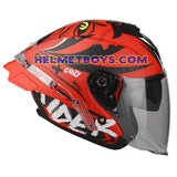 LAZER TANGO sunvisor motorcycle helmet graphics design ONI RED side view