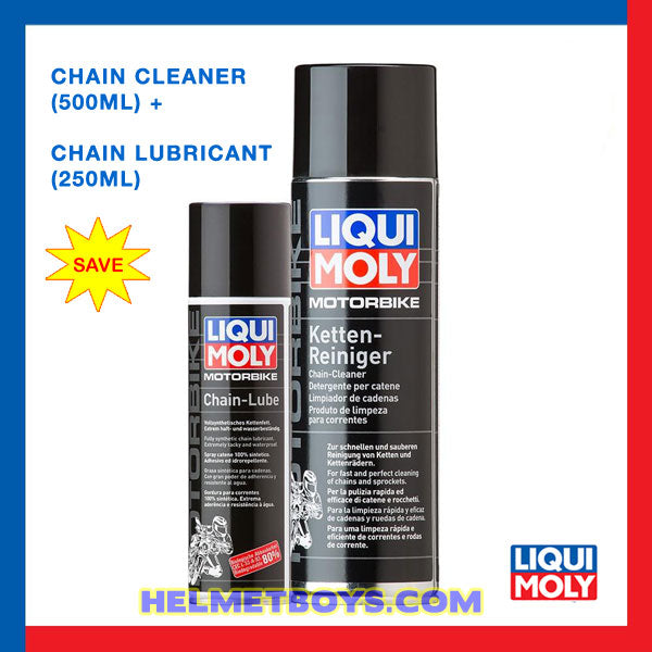 LIQUIMOLY Motorcycle Chain Cleaner Chain Lubricant Set – HELMETBOYS